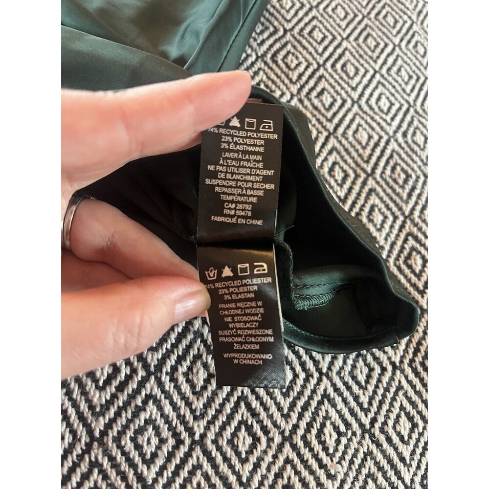 NEW! NWT HOUSE OF HARLOW Silky Cami Top Rhinestone Straps Emerald Green Size S - Picture 4 of 11